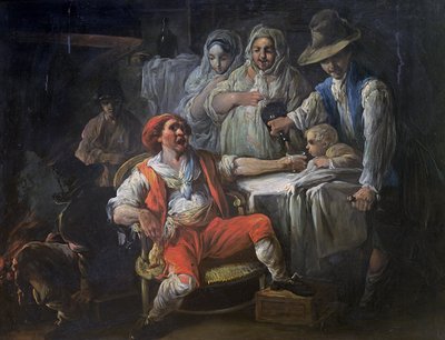 Drinkpartij scène, 1778 door Jacques Gamelin